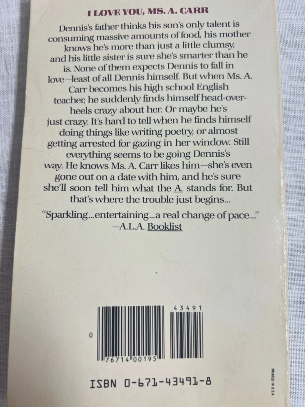 🌞 If I Loved You Wednessday by Jeannette Eyerly Cream Paperback Teenage Book